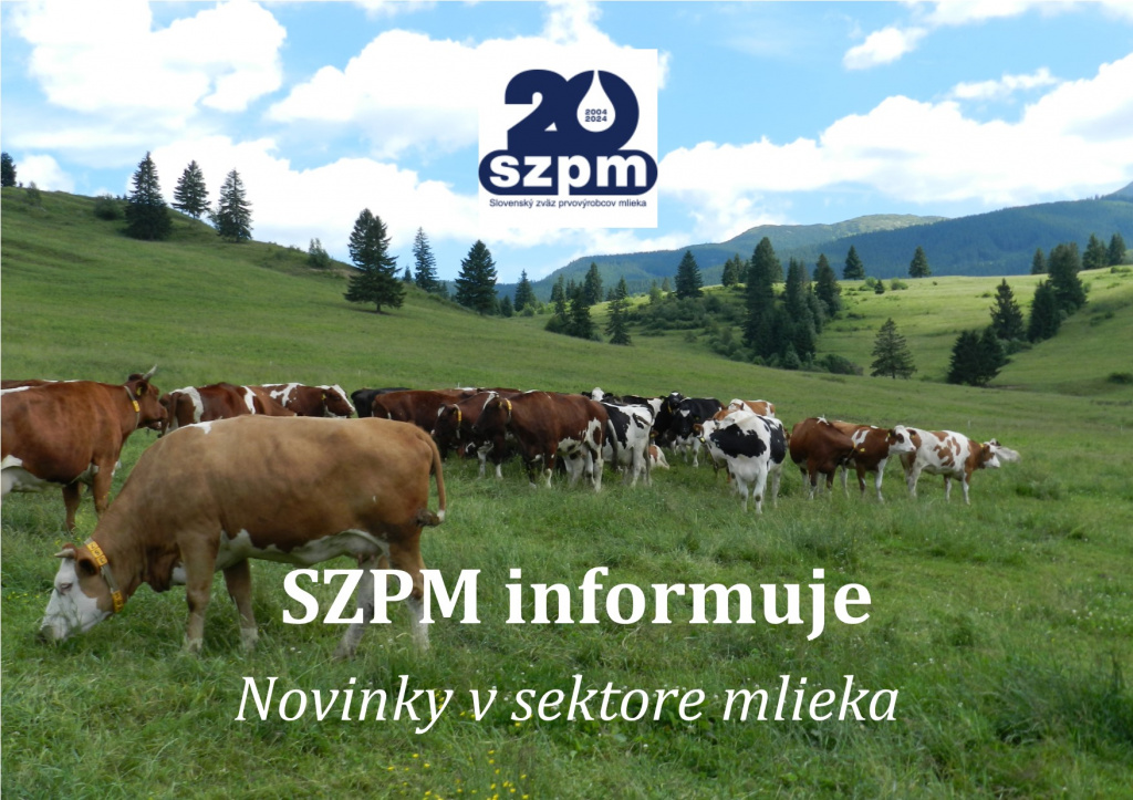 SZPM informuje: Novinky v sektore mlieka - Júl 2025